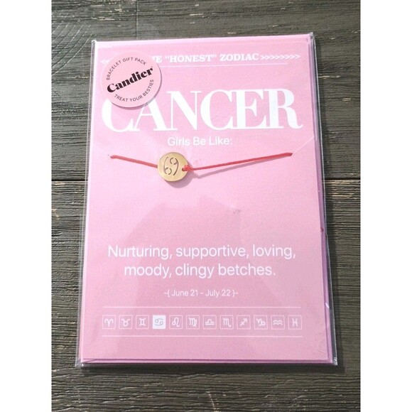Candier The Honest Zodiac Cancer Bracelet Art Card Stickers New - Picture 1 of 3
